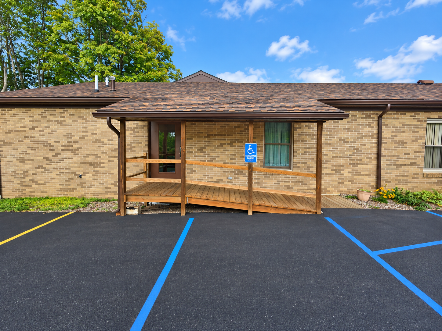Accessible entrance and parking at Grace Bible Church