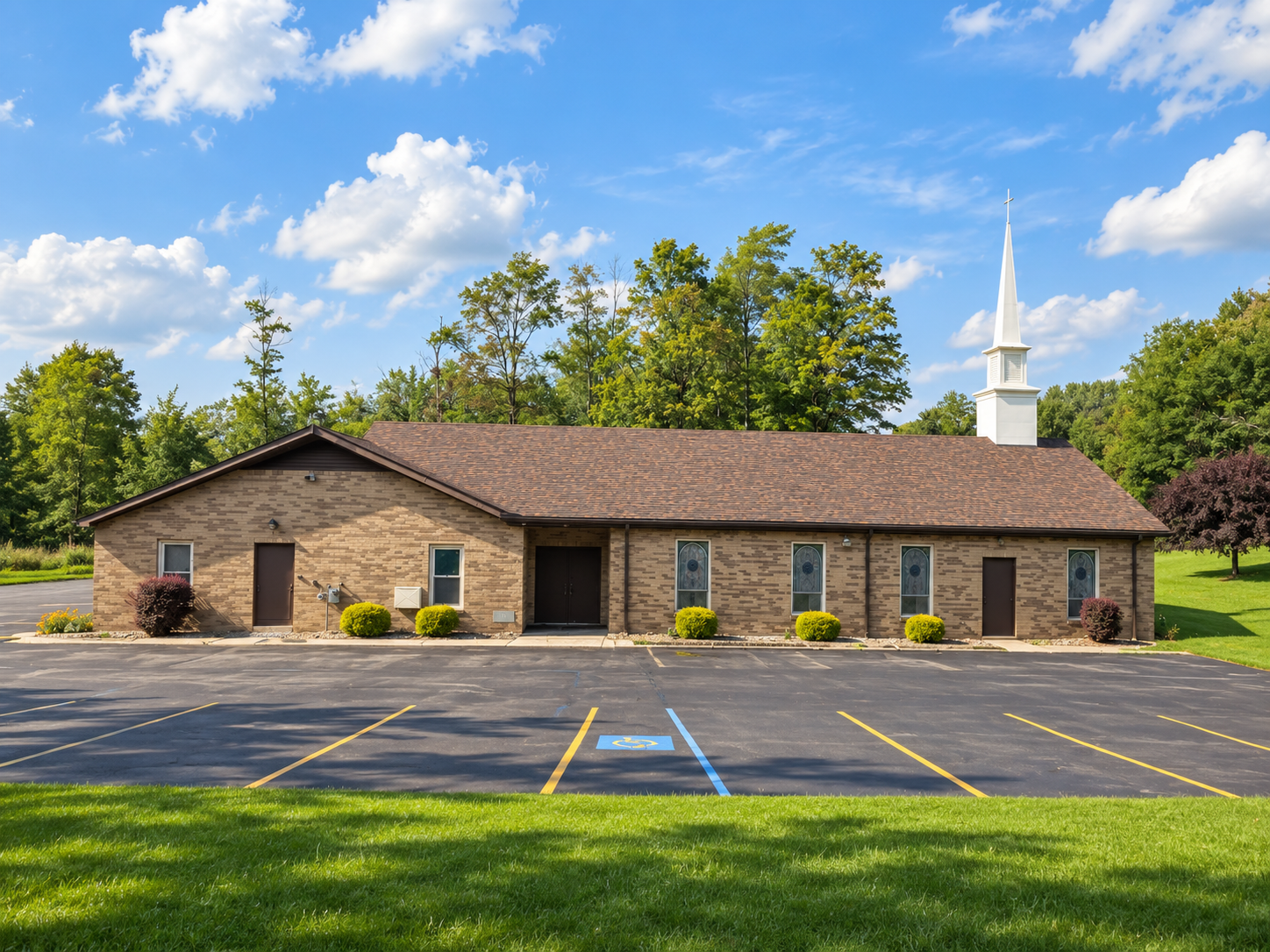 Grace Bible Church exterior and steeple